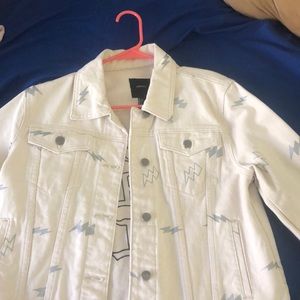 A cropped denim jacket